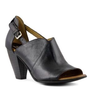 Miz Mooz New York City Margo Genuine Leather Peep Toe Heels Black EU41 US9.5-10